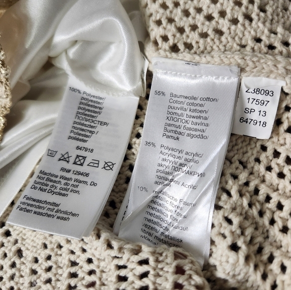 Venus Cream and Gold Crochet Dress Large - Picture 11 of 13